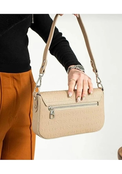 Just Polo Kadın Günlük Su Geçirmez Şık El & Omuz Çantası Shoulder Bag Kum
