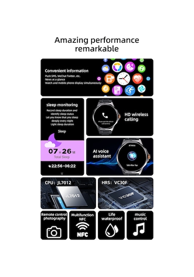 Kalobee SK50 1.85" Amoled 52 MM Silikon + Metal Çift Kordonlu Akıllı Saat (İthalatçı Garantili)