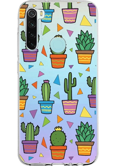 Xiaomi Redmi Note 8 İle Uyumlu 1mm Slim Fit Water Color 4 Baskılı Şeffaf Kılıf Şeffaf