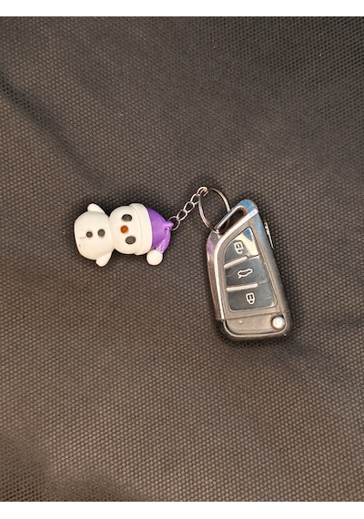 Mini Kardan Adam Anahtarlık Şık Minik Model Beyaz