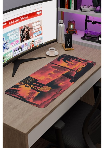 Hotline Miami Kaymaz Dikişli Kauçuk Oyuncu Mousepad V2 - 70x30 Xl Gaming Mouse Pad Fare Altlığı