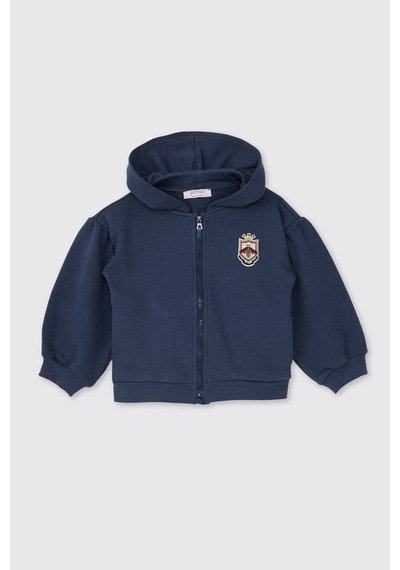 Panço Kız Bebek Fermuarlı Lacivert Sweatshirt