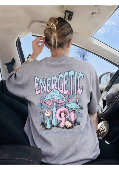 Noıssey Urban Pop Graphic Kadın Tişört Koleksiyonukod 5587 Gri