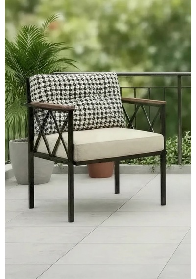 Safir 1'li Kaz Ayağı Kırlent Balkon-bahçe-kafe-çay Seti-koltuk Takımı-oturma Grubu-ofis Koltuğu Krem Safir 1'li Kaz Ayağı Kırlent Balkon-bahçe-kafe-çay Seti-koltuk Takımı-oturma Grubu-ofis Koltuğu Krem