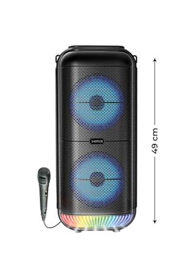 1800 Mah 6,5x2 Mikrofonlu Led Işıklı Bluetooth Hoparlör Bts-95