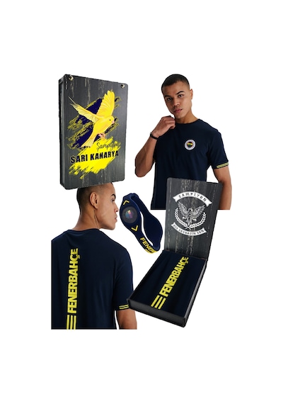 Fenerium Fenerbahçe Erkek Tribün Sırt Detaylı T-shirt Uv+bileklik Kutu Lacivert