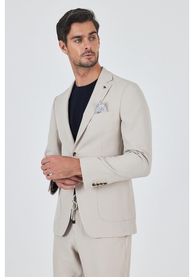 İmza Bej Mono Yaka Kendinden Desenli 2 Düğme Casual Esnek Slim Fit Takım Elbise 1001250174 Bej İmza Bej Mono Yaka Kendinden Desenli 2 Düğme Casual Esnek Slim Fit Takım Elbise 1001250174 Bej