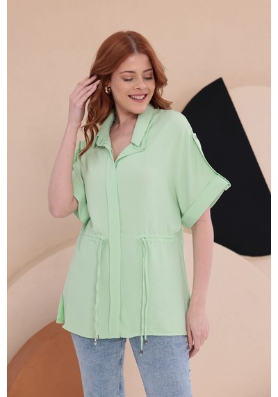 Bbbutikbasic Yarasa Apoletli Spz Model Gömlek Hkn34 Açık Yeşil