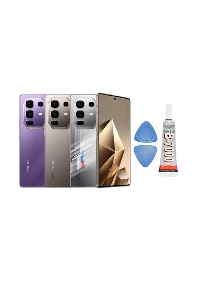 İnfinix Note 50 Pro Plus Siyah Arka Cam Batarya Pil Kapağı Telefon Arka Kapak Yapışkan Beraber