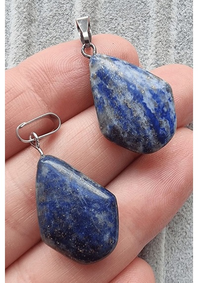 Erilsa Sertifikalı Gerçek Piramit Model Lapis Lazuli Taşı Kolye Çok Renkli