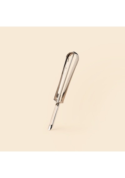 Metal Saplı Tırtıklı Oyacak Soyacak - Gri - 18 Cm Çok Renkli