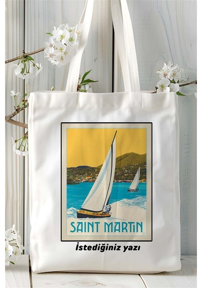 Art Hediye Saint Martin Baskılı Bez Çanta Omuz Çantası Kişiye Özel Desen Çok Renkli