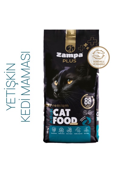Zampa Plus Somon Etli & Hamsili Premium Yetişkin Kedi İçin Kuru Mama 15 KG