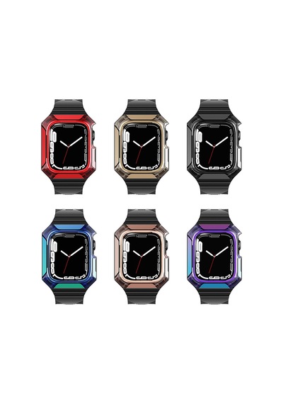 Watch 7 45mm Uyumlu Krd-88 Sert Pc Kasa Koruyuculu Uyumlu Zore Kordon-mavi