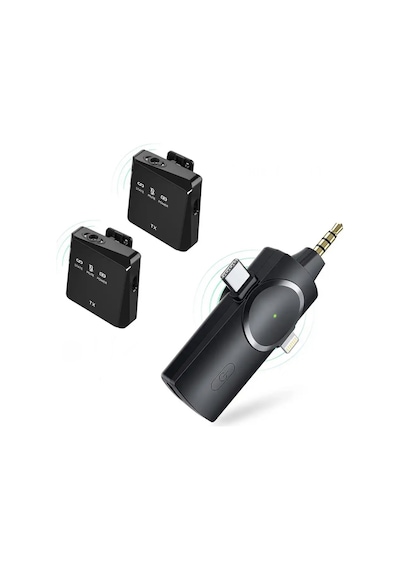 Type-c Apple Uyumlu iPhone İkili Kablosuz Yaka Mikrofonu 3in1 Pc Android İos
