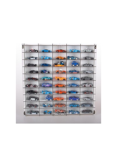1/64 Ölçek Hotwheels Uyumlu Metal Araç Rafı, 50 Araç Kapasitesi Aahşap