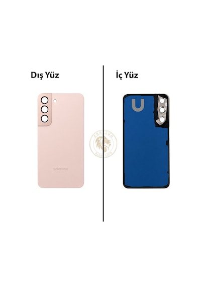 Samsung Uyumlu S22 Pembe Arka Kapak Arka Cam Batarya Kapağı Lazer Kesim Kapak Pil Kapağı Back Cover Çok Renkli