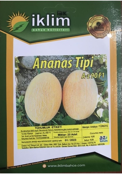 AZ Tohum Kavun Tohumu AZ 90 F1 Ananas Tipi Kavun 20 Adet Tohumluk