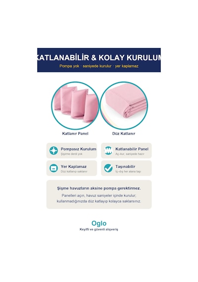Top Havuzu 100 Top Dahil Yumuşak Minderli Bebek Oyun Havuzu, Katlanır Çocuk Oyun Parkı Top Seti 0+ Yaş Pembe