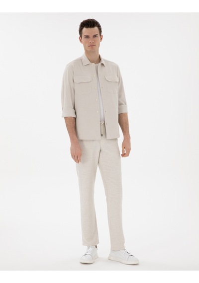 Pierre Cardin Erkek Bej Gömlek Desenli 50304593-vr011 Bej