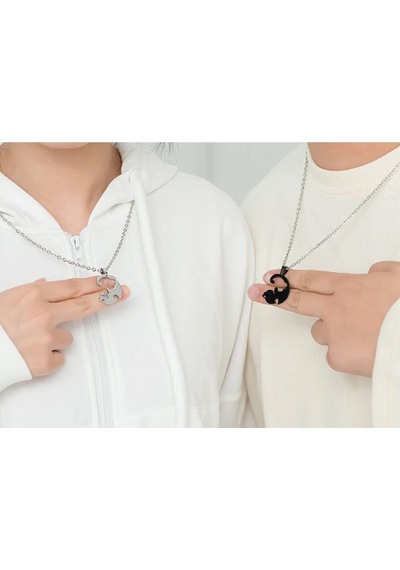 Best Friends Yin Yang Kedili Kolye Kalp Sevgili Çift Arkadaş Kolye Çok Renkli