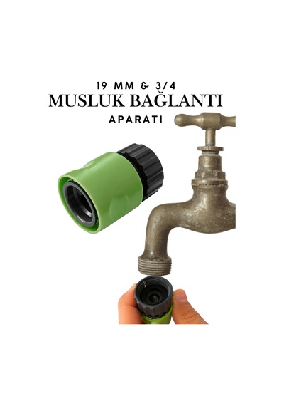 19 Mm 3/4" Dişi Çeşme Musluk Bağlantı Adaptörü - Sök Tak Sistem Hortum Aparatı Çeşme Başlığı