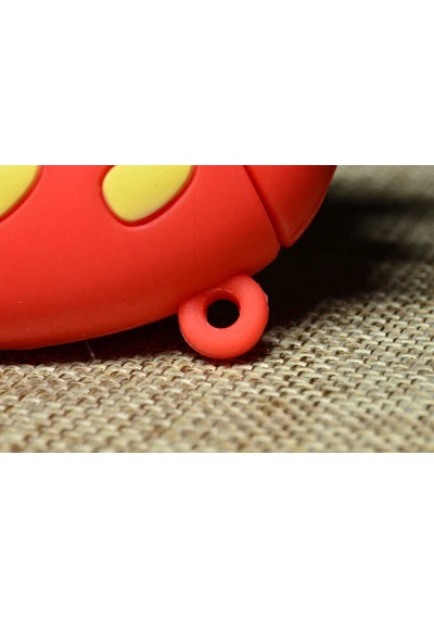 Apple Uyumlu AirPods Pro Kılıf Zore Airbag 12 Silikon No2 Çilek Kırmızı