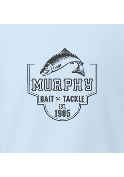 Wildstyle Murphys Bait Tackle Vintage Balıkçılık Olta Balıkçı Baskılı Unisex Bisiklet Yaka Pamuklu Tişört Bebek Mavisi