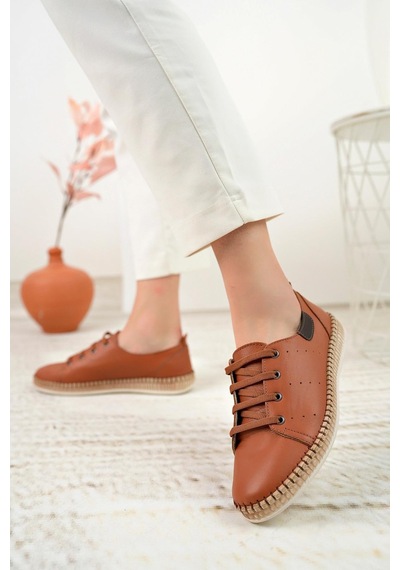 Nesil Shoes Syg P38 Taba Hakiki Deri Kadın Ayakkabı-taba Taba