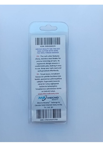 Mecno Beauty Mb-Tım-003 Keskin Kenarlı Tek Yaylı Tırnak Kesici