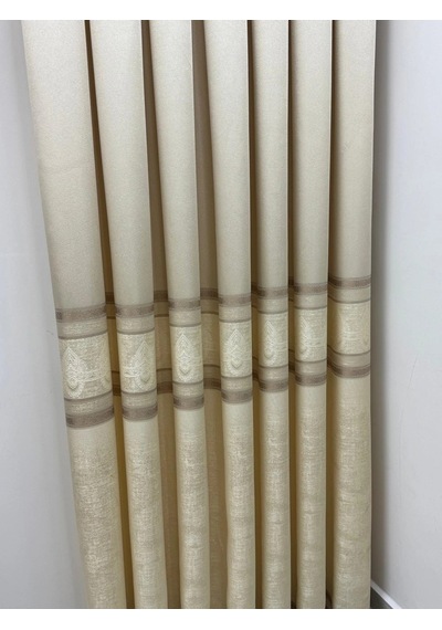 Nivemeshome Ürgüp V-115 Krem 1/3 Pileli Fon Perde Apm 60x280