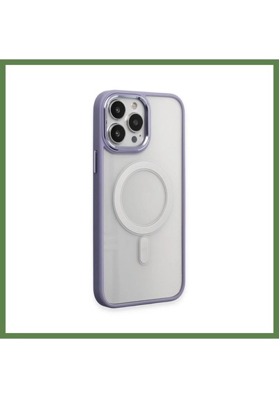 Bezos İphone 15 Pro Uyumlu Kılıf Room Magneticsafe Silikon - Lila Hb006