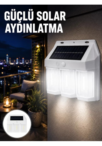 Pır Sensörlü Solar Lamba Otomatik Şarj Ve Gece Aydınlatma Yeni Nesil Çr