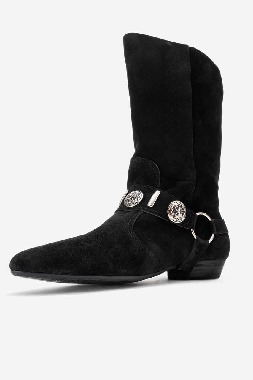 Luvishoes Luvi Shoes Selora Siyah Süet Püsküllü Hakiki Deri Tokalı Kadın Western Bot Siyah Süet Luvishoes Luvi Shoes Selora Siyah Süet Püsküllü Hakiki Deri Tokalı Kadın Western Bot Siyah Süet
