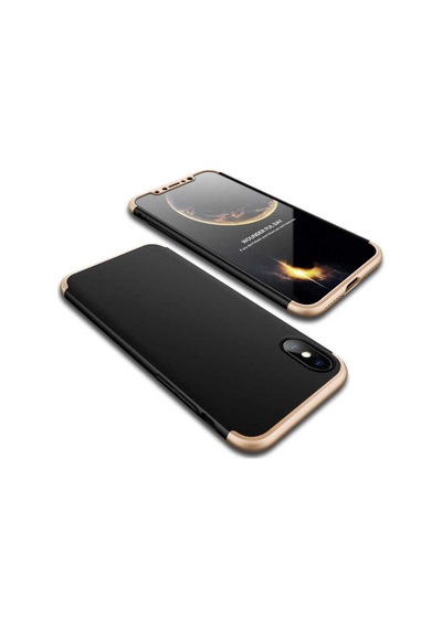 Apple Uyumlu iPhone X Kılıf Zore Ays Kapak Gold