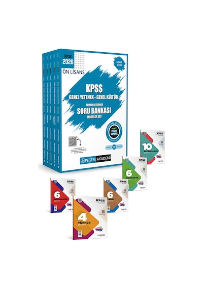 2026 Kpss Ortaöğretim Ön Lisans Genel Yetenek Kültür Çözümlü Modüler Soru Bankası Seti 10 Ürün Pegem