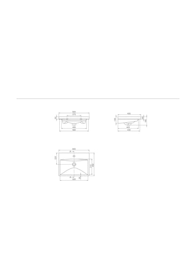 Turkuaz Seramik Elite Etajerli Lavabo 60 x 45 CM