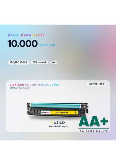 Hp 212x W2122x Sarı Uyumlu Toner Aa Plus / Color Laserjet Enterprise M554 / M555 / Mfp M578