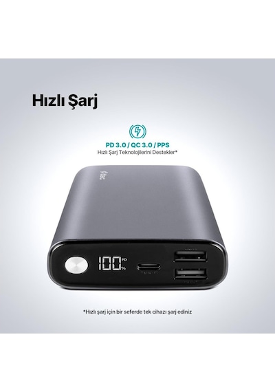 Ttec 2BB216 Recharger Pro LCD 15.000 mAh Pd 65 W Taşınabilir Hızlı Şarj Aleti