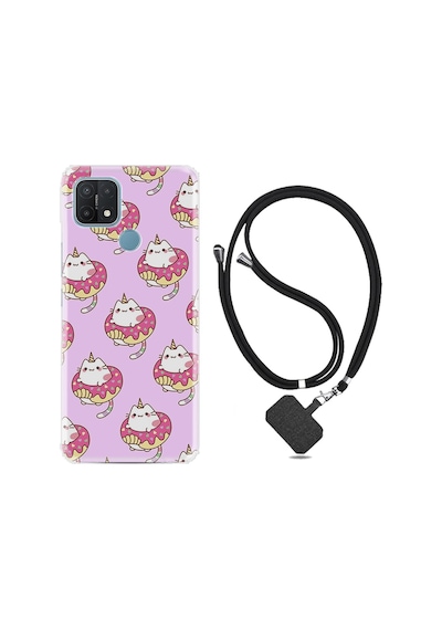 Oppo A15S Kılıf Boyun Askılı Unicorn Donut 1417