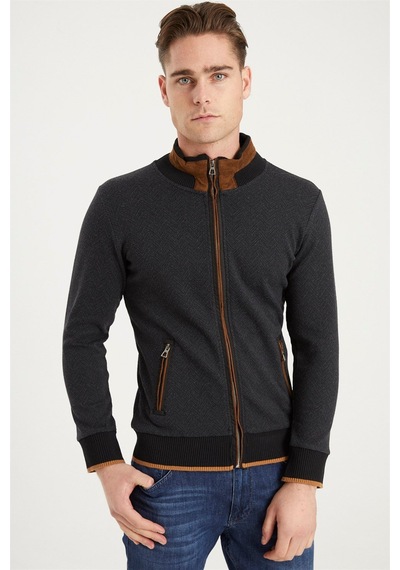 1021 Dewberry Erkek Sweatshırt-balıksırtı Antrasit Balıksırtı Antrasit