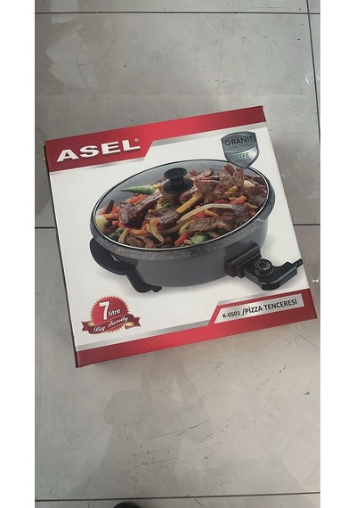 Asel Pizza Tenceresi Kızartma Kavurma Mısır Patlatma Yemek Tenceresi Kırmızı