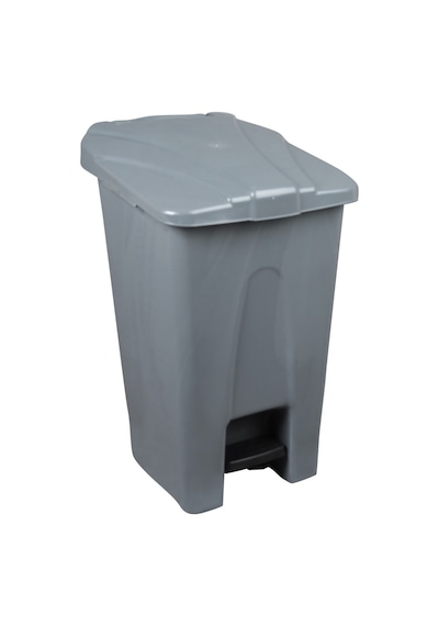 Safell Plastik Pedallı Çöp Kovası 70Lt Çöp Konteyneri Gri