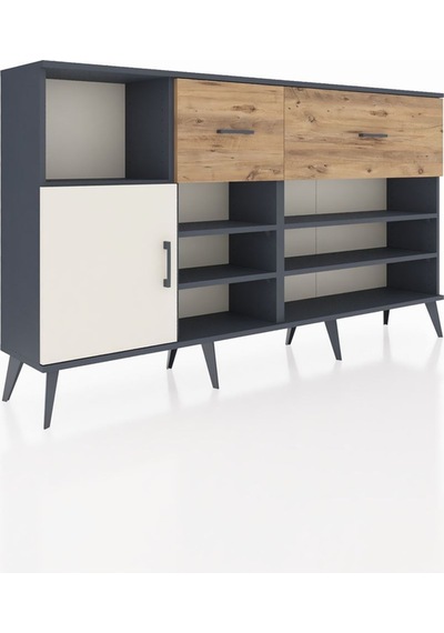 Arges Konsol 6 Raflı 2 Çekmeceli Tek Kapaklı 176x30x99 Antrasit-aytaşı/çam Aytası/atlas Çam - Antrasıt Arges Konsol 6 Raflı 2 Çekmeceli Tek Kapaklı 176x30x99 Antrasit-aytaşı/çam Aytası/atlas Çam - Antrasıt