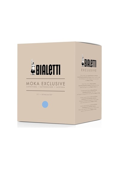 Bialetti - Exclusive: 3 Cups Ocak Üstü Espresso Pişirici - 130ml - Mavi Renk - Alüminyum Gövde - Patentli Güvenlik Valfi - Tüm Ocak Türleri İçin Uygundur İndüksiyon Hariç Sku: Smg8690010546395