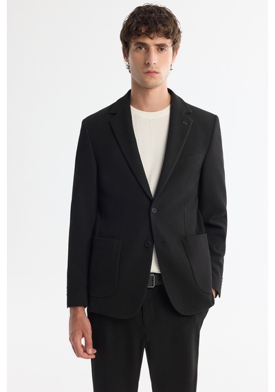 Avva Erkek Siyah Mono Yaka Bi-stretch Blazer Comfort Slim Fit Ceket A42y4011 Avva Erkek Siyah Mono Yaka Bi-stretch Blazer Comfort Slim Fit Ceket A42y4011