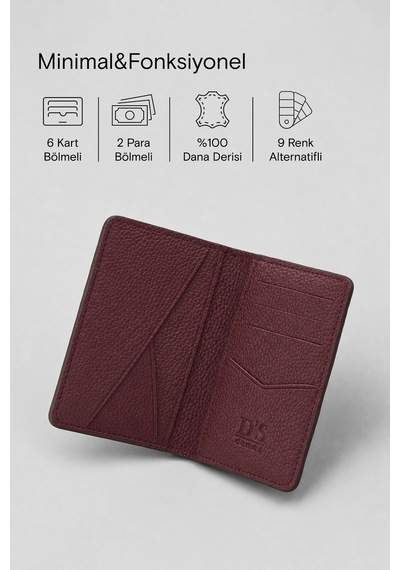 D'S Damat Ds Damat Bordo %100 Hakiki Deri Kartlık Cüzdan 6hc59ortkc001 B01