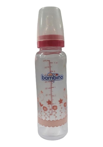 Bambino Bambiş Cam Biberon- Pembe 225Ml