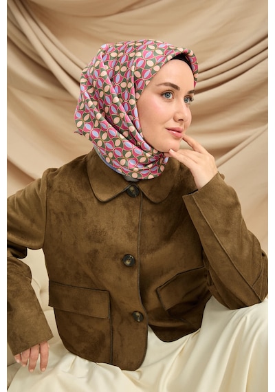 Silk Home Twill İpek Eşarp 11481-11 Su Yeşili, Pembe, Yeşil, Mavi
