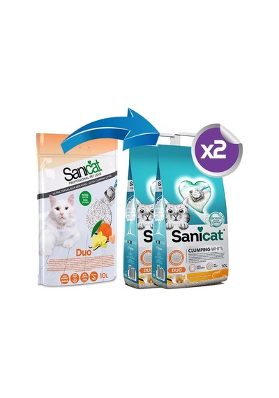 Duo Vanilya Ve Mandalin Kokulu Doğal Kedi Kumu 2x10lt